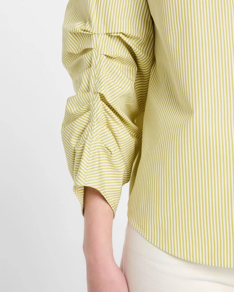 Lafayette 148 New York Ruched-Sleeve Button-Down Shirt 5