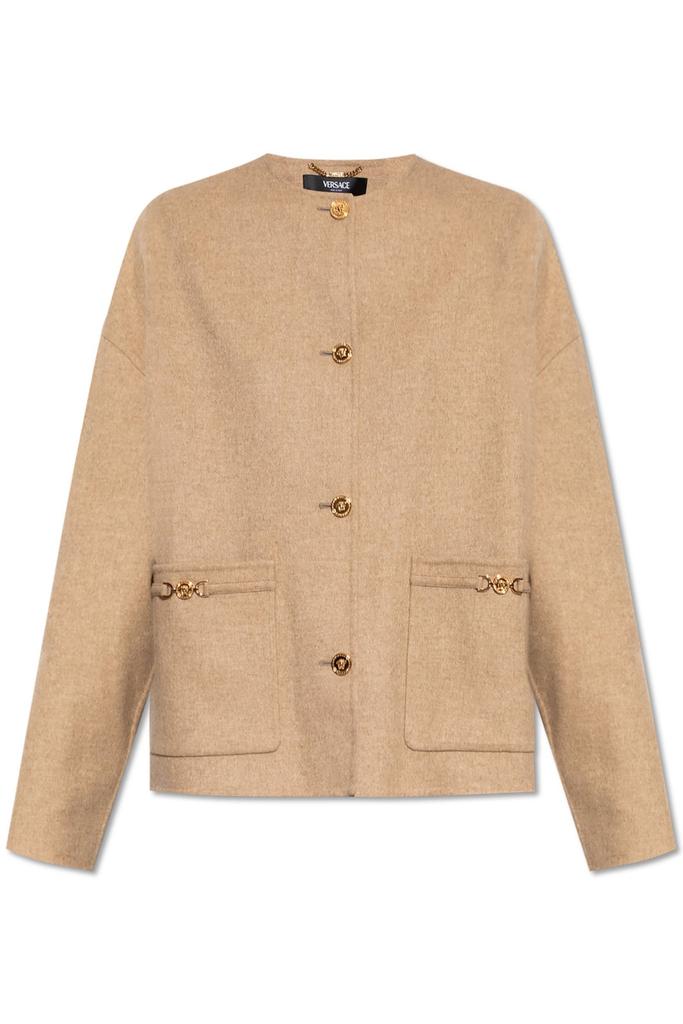 ジャケット Versace Informal Jacket Responsible Stretch Wool Grain De Versace Single-Breasted Stretch Crepe Crop Informal Jacket