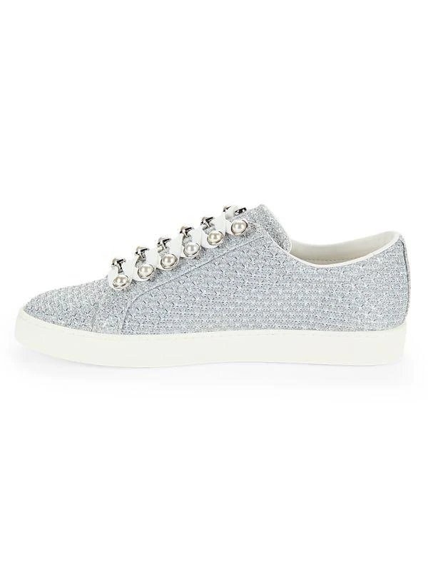 Stuart Weitzman All Pearl Embellished Metallic Sneakers 4