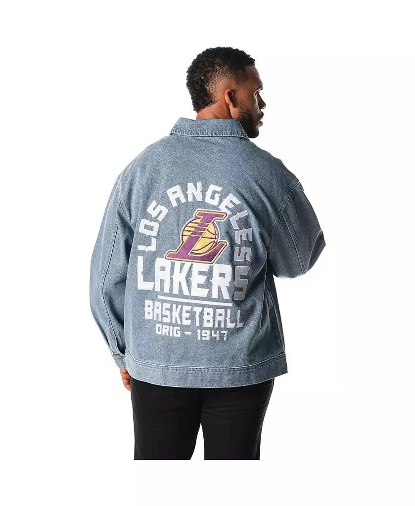 The Wild Collective Men's and Women's Blue Los Angeles Lakers Coaches Full-Zip Denim Jacket 2