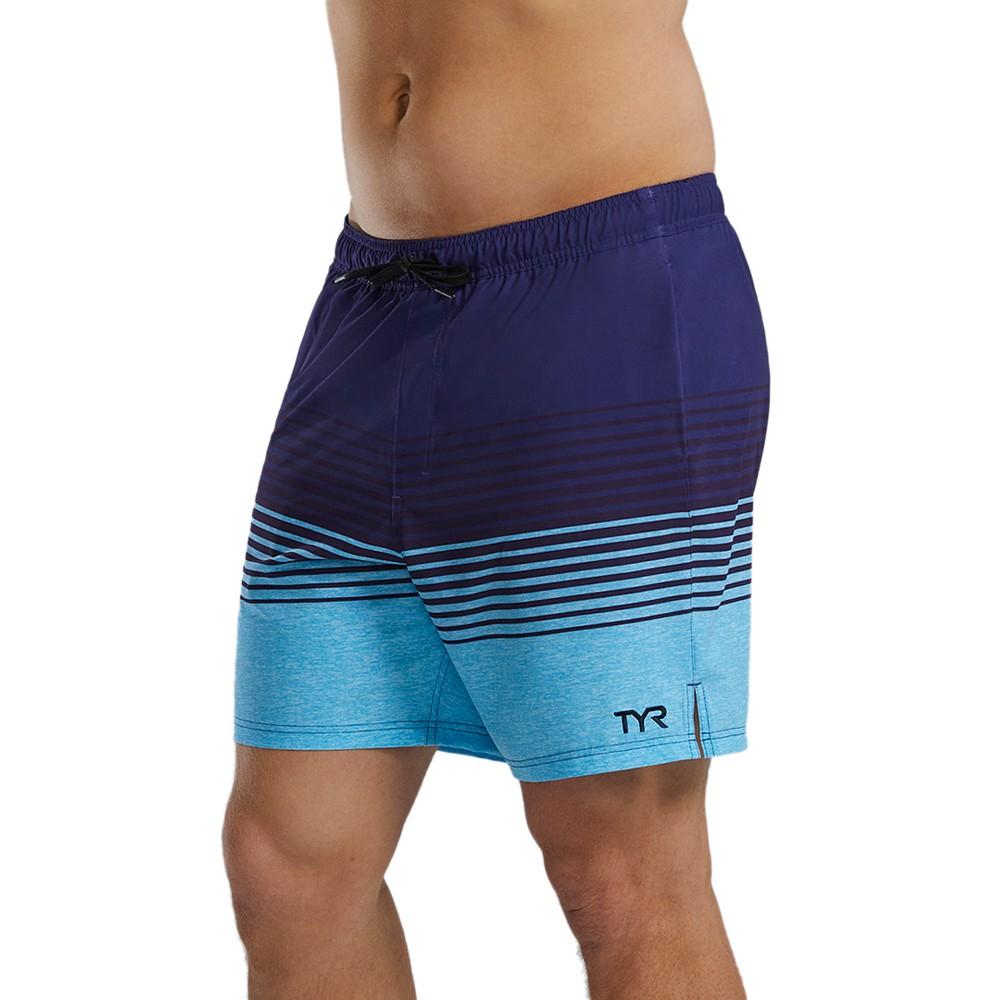 TYR Men's Skua Color Block Performance 7" Volley Shorts