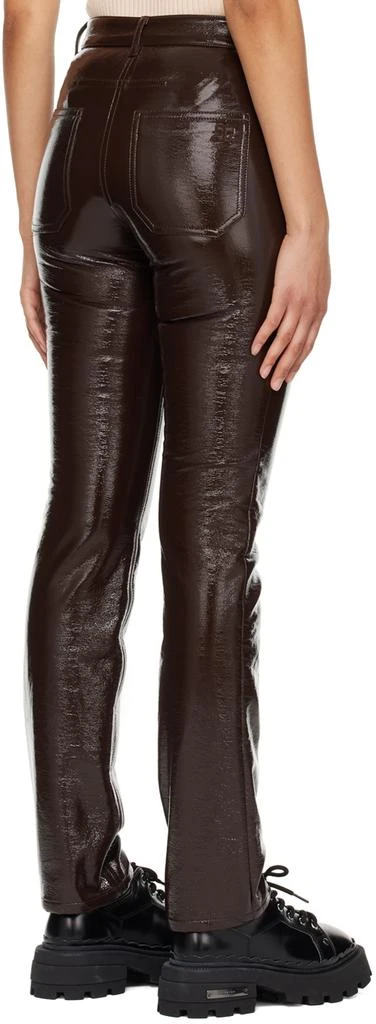 Courrèges Brown Five-Pocket Vinyl Trousers 3