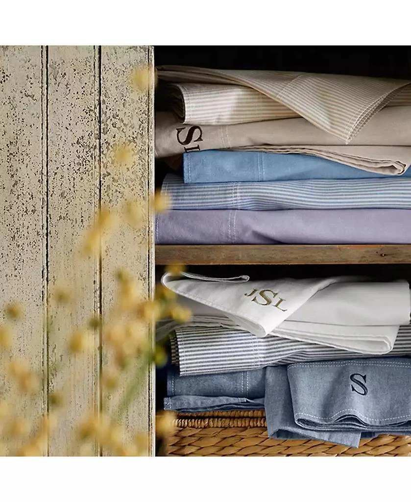 Lands
 End Cotton Oxford Stripe Bed Sheet Set 2