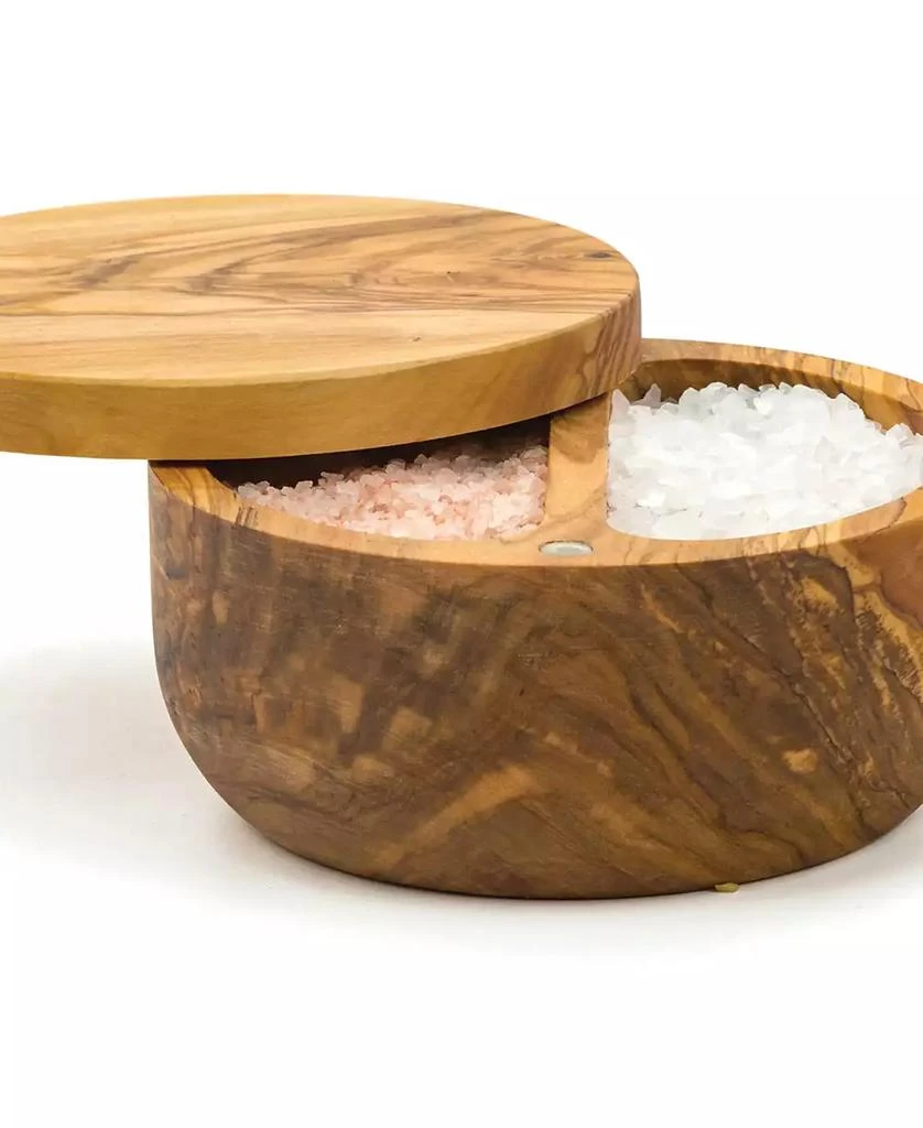 RSVP International Olive Wood 8 ounce Salt Box 6