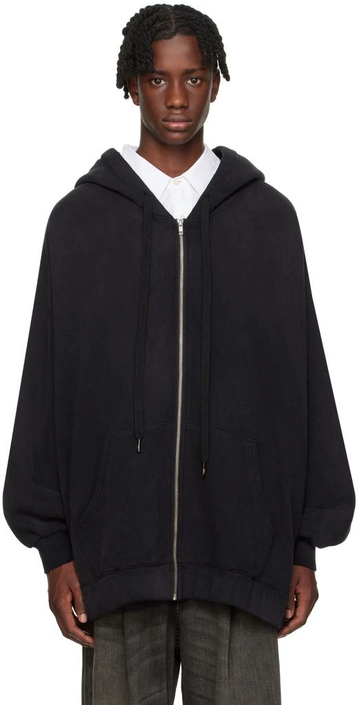 R13 Black Jumbo Zip Hoodie 1