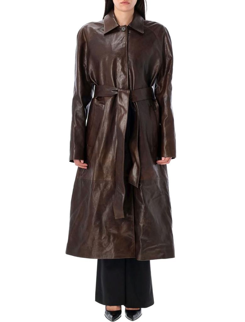 Magda Butrym Wool Gabardine Double Breasted Long Coat