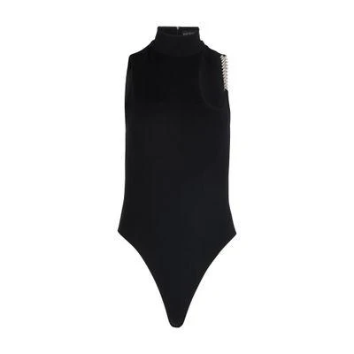 David Koma Flame Crystal Chain & Cutout Detail Bodysuit 1