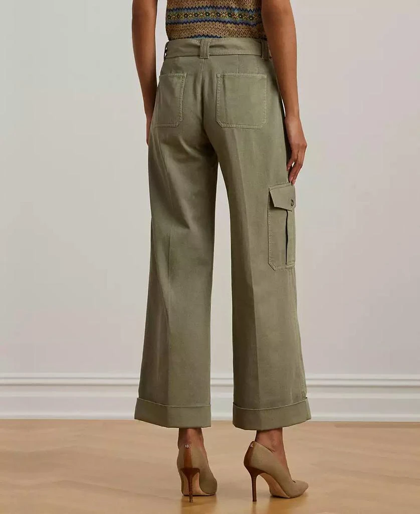 Ralph Lauren Women's Pleated Cotton Twill Wide-Leg Cargo Pants, Regular & Petite 6
