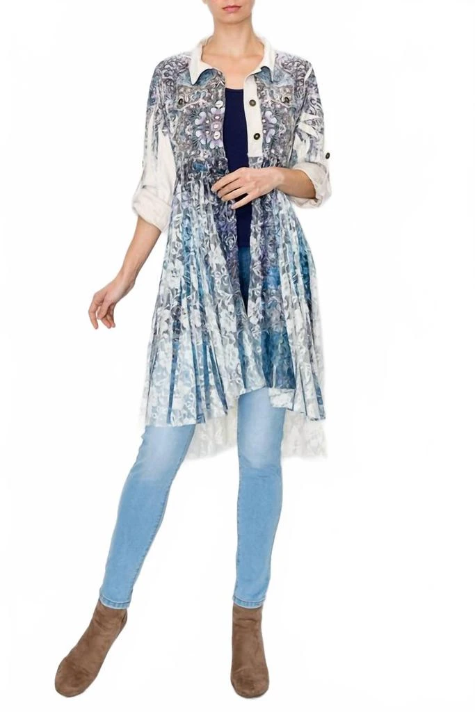 Origami Sueded Lace Duster In Kaleidoscope 1