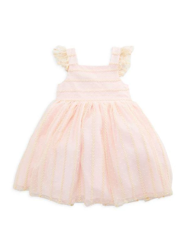 Pippa & Julie Little Girl's Embroidery Stripe Tulle Dress 1