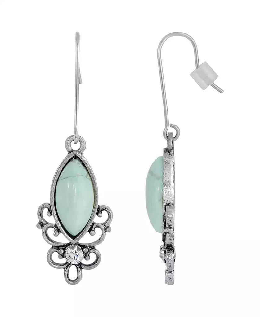 2028 Sterling Silver Wire Genuine Stone Turquoise Dyed Howlite Earrings 1