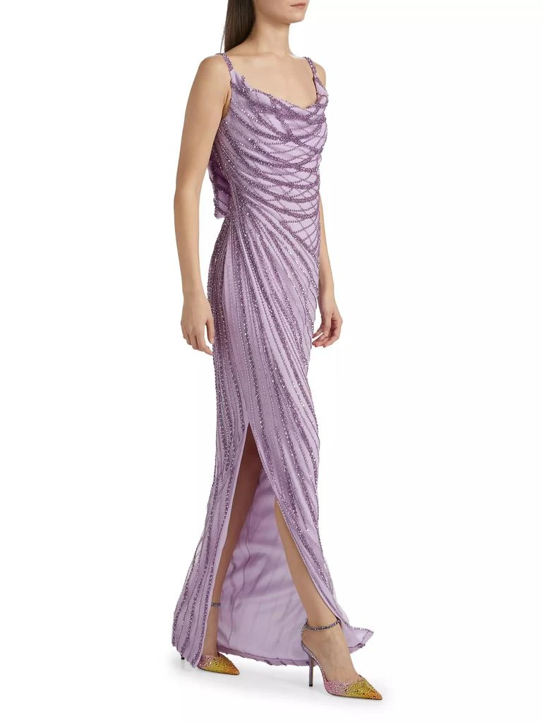 Pamella Roland Embroidered Tulle Cowl Gown 2