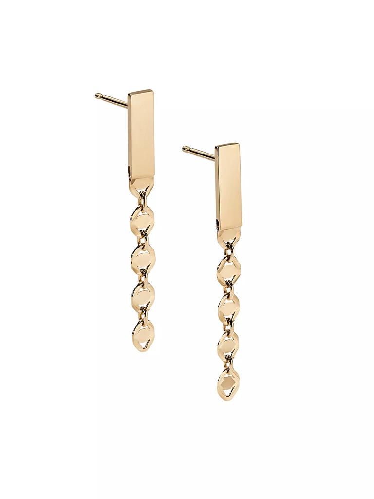 LANA Short 14K Yellow Gold Miami Linear Earrings