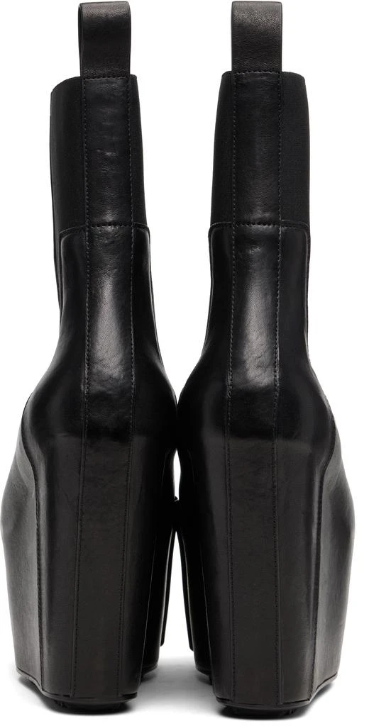Rick Owens Black Grilled Wedge Beatle Chelsea Boots 2