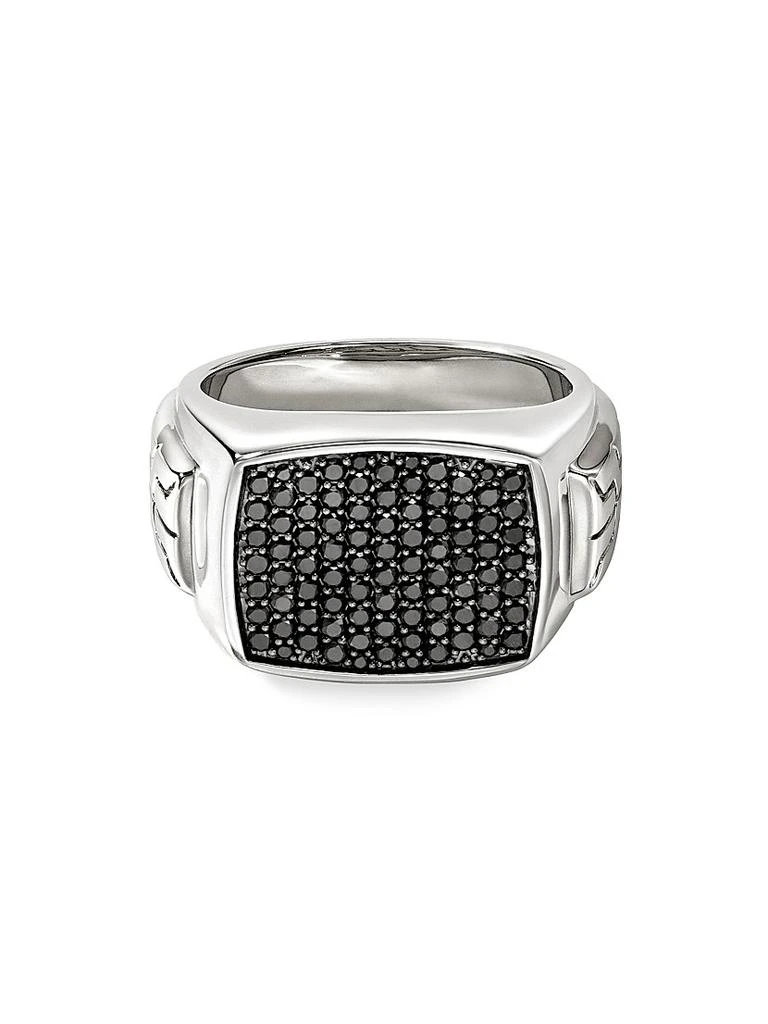 John Hardy ID Sterling Silver & Black Sapphire Signet Ring 2