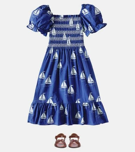 Mini Rodini Sailing Boats smocked cotton dress 2