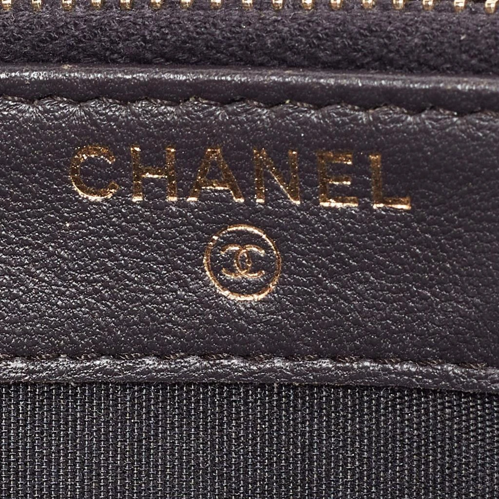 Chanel Chanel Grey Quilted Leather Boy Double Zip Chain Clutch 11