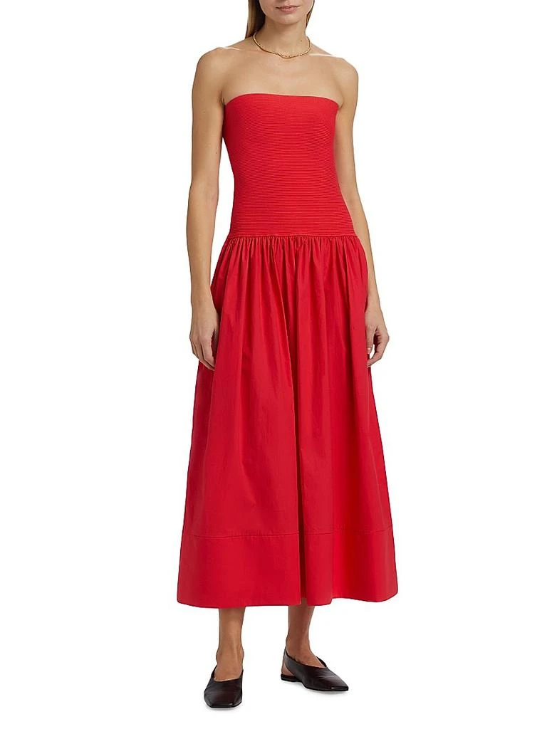 Cara Cara Glasbury Strapless Midi Dress - Red Cara Cara Glasbury Strapless Midi Dress - Red