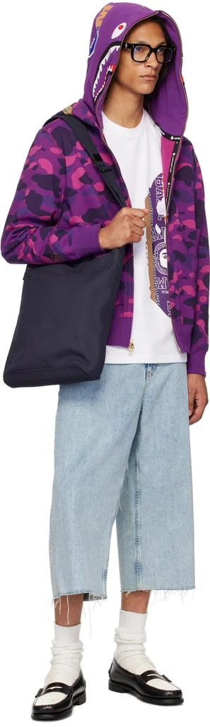 Bape Purple Color Camo Double Shark Full Zip Hoodie 4