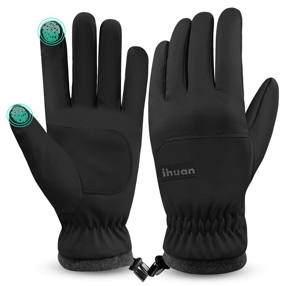 ihuan ihuan Winter Waterproof Ski Gloves Men Women, Snow Warm Cycling Cold Weather, Driving Biking Running