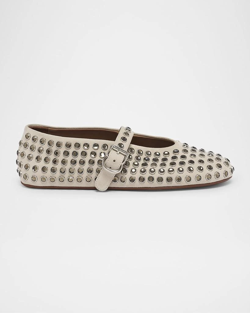 Alaia Crystal Stud Mary Jane Ballerina Flats 1