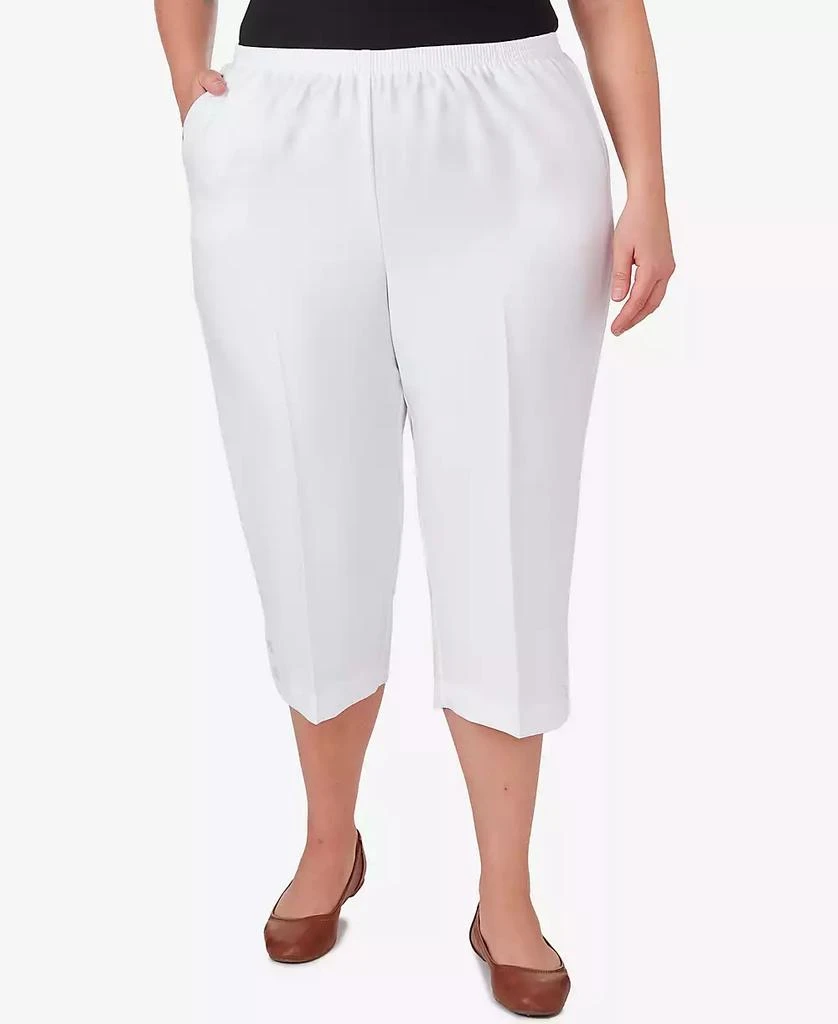 Plus Size Classic Black Denim Fringe Capri Pants – On Sale Now