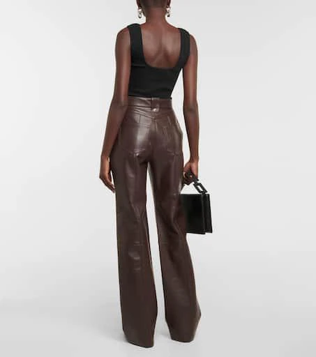 Nanushka Zelda straight leather-blend pants 3