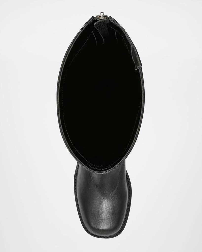 Marc Fisher Leather Buckle Lug Riding Boots With Zipper 4