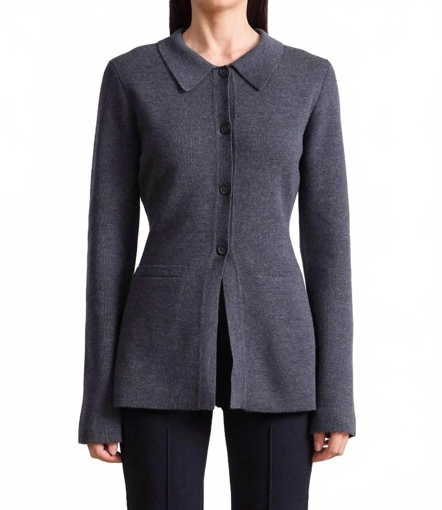 Apiece Apart Betti Knit Cardigan In Grey