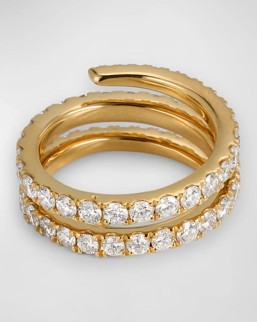 Anita Ko 18K Yellow Gold Pinky Diamond Coil Ring, Size 3.5 4