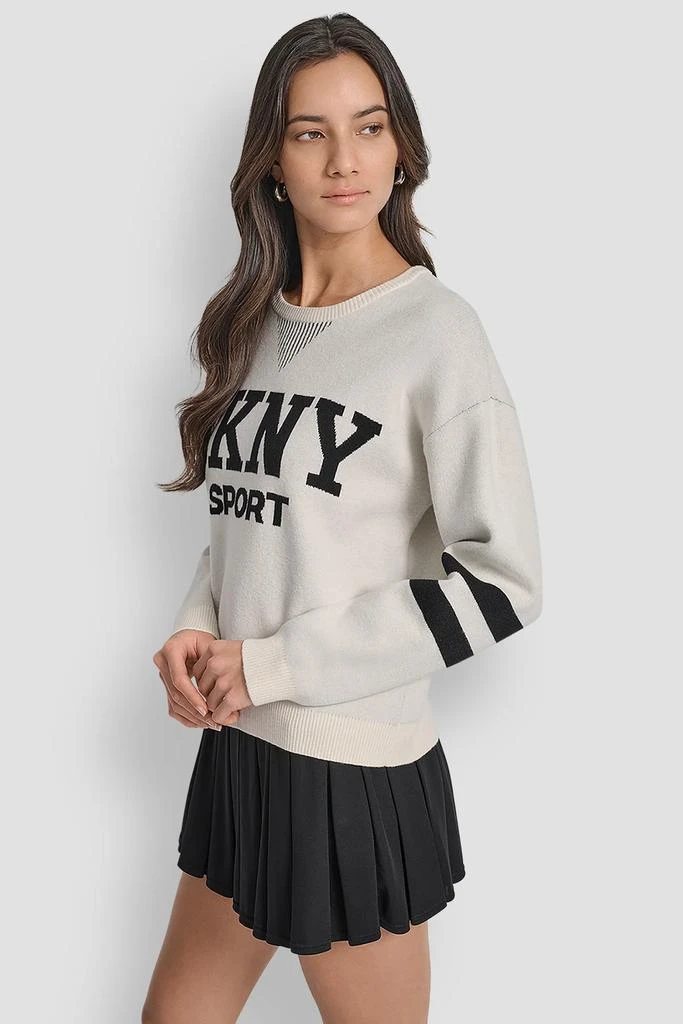 DKNY LOGO VARSITY JACQUARD SWEATER 4