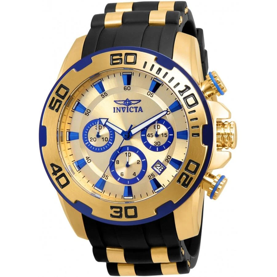 Invicta Pro Diver Chronograph Quartz Gold Dial Men's Watch 22308 1