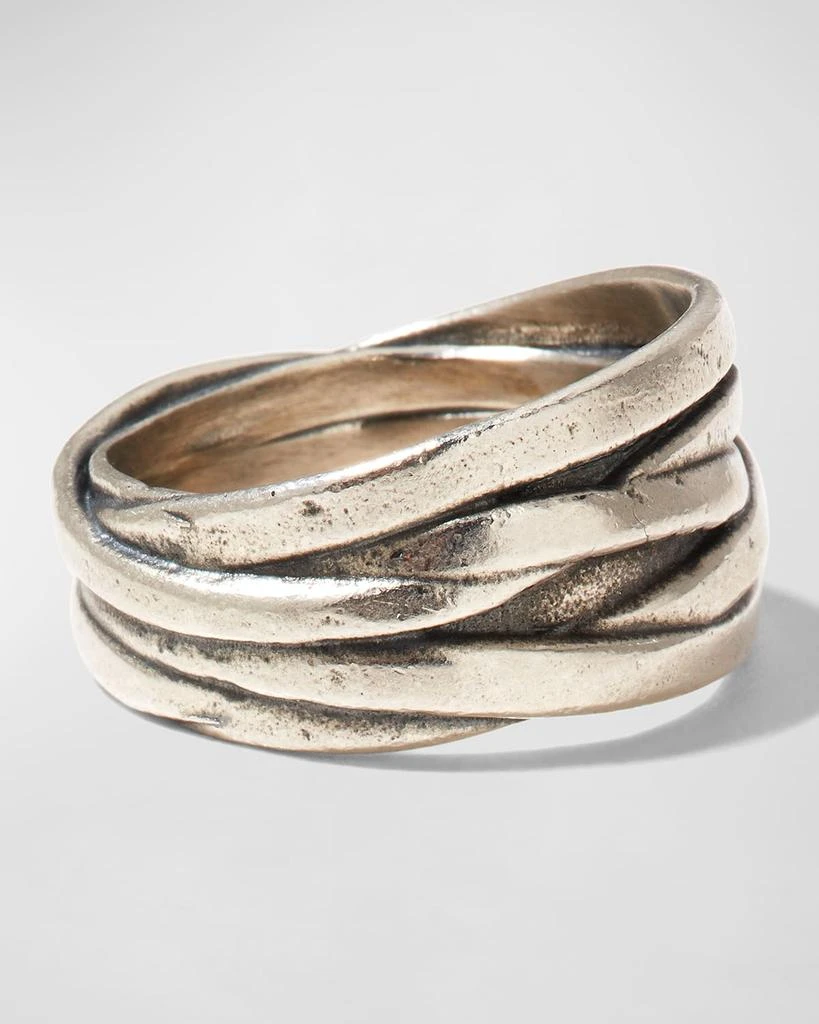 John Varvatos Men's Silver Wrap Band Ring 4