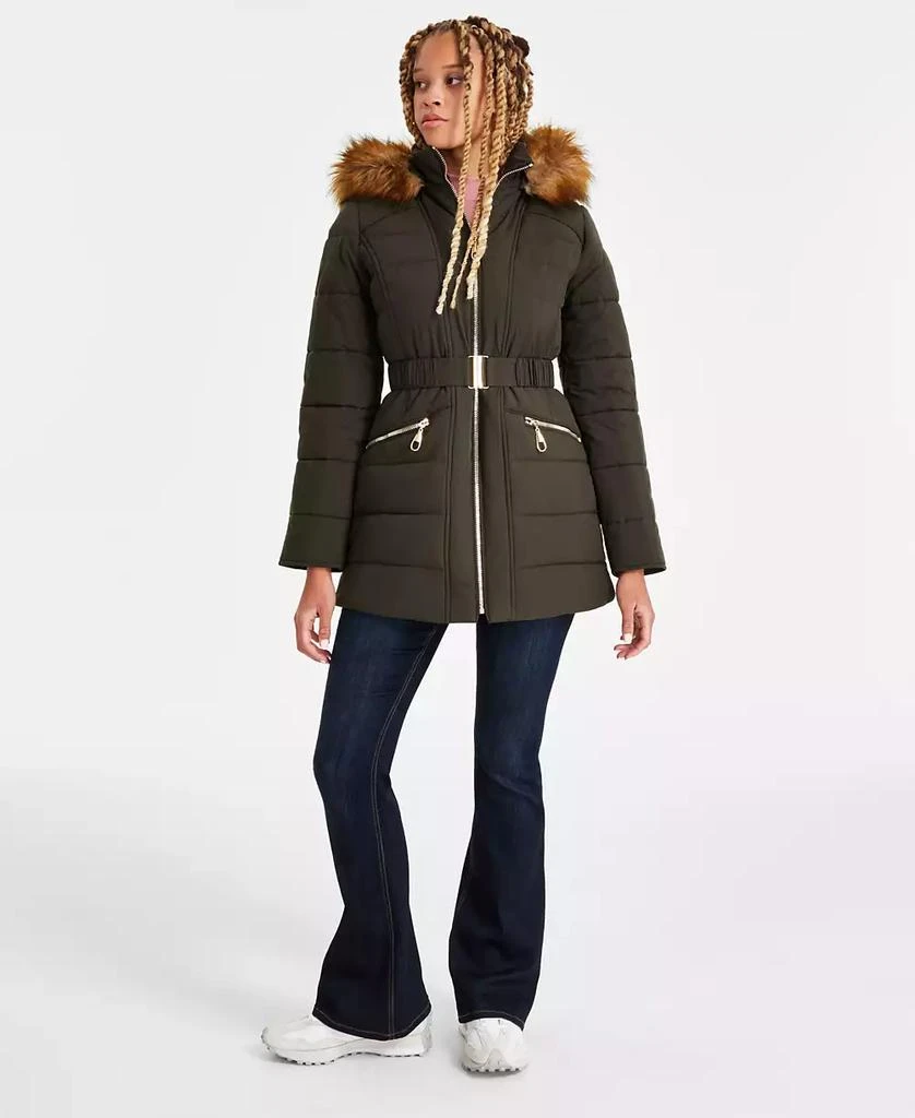 Maralyn & Me Juniors' Faux-Fur-Trim Hooded Puffer Coat 1