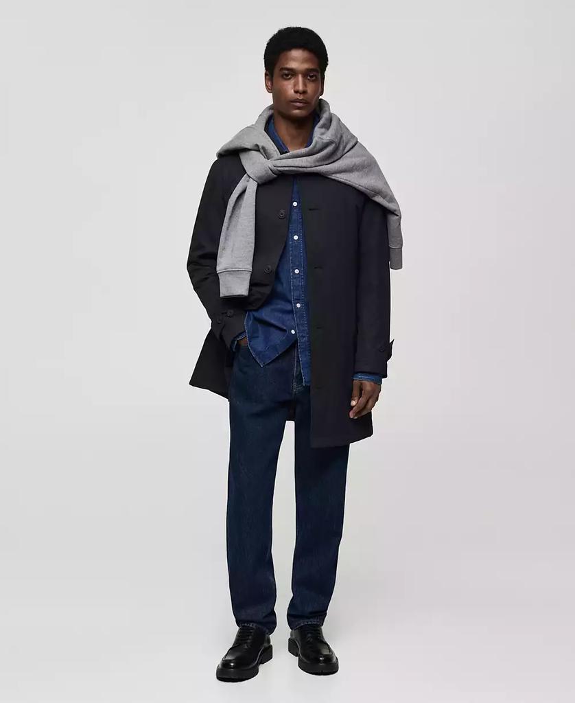 Mango Men's Quilted Water-Repellent Trench Coat