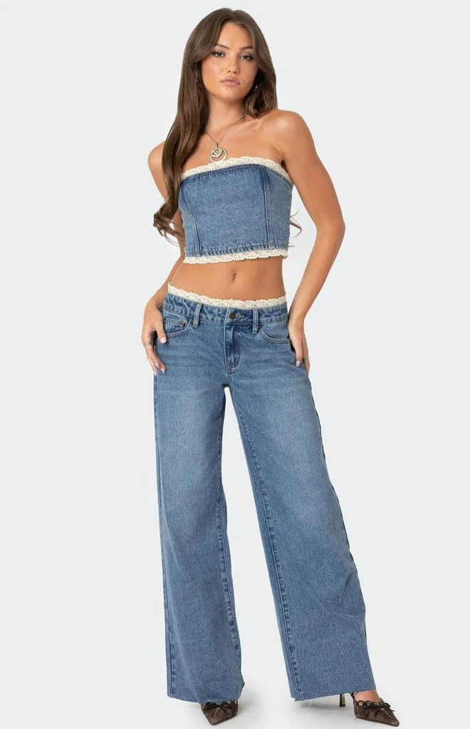 Edikted Karlie Lace Trim Jeans 3