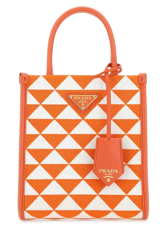 トートバッグ PRADA 'Prada Symbole' shopping bag Multicolor Prada Women Embroidered Fabric Small Symbole Shopping Bag In