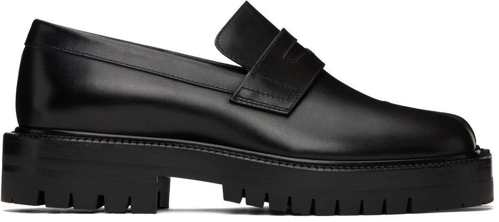 MAISON MARGIELA Black Tabi Leather Loafers 1