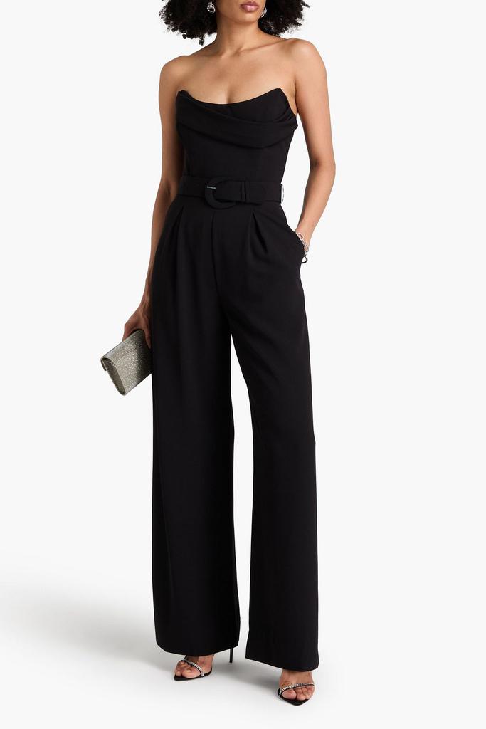 NICHOLAS Strapless draped crepe wide-leg jumpsuit
