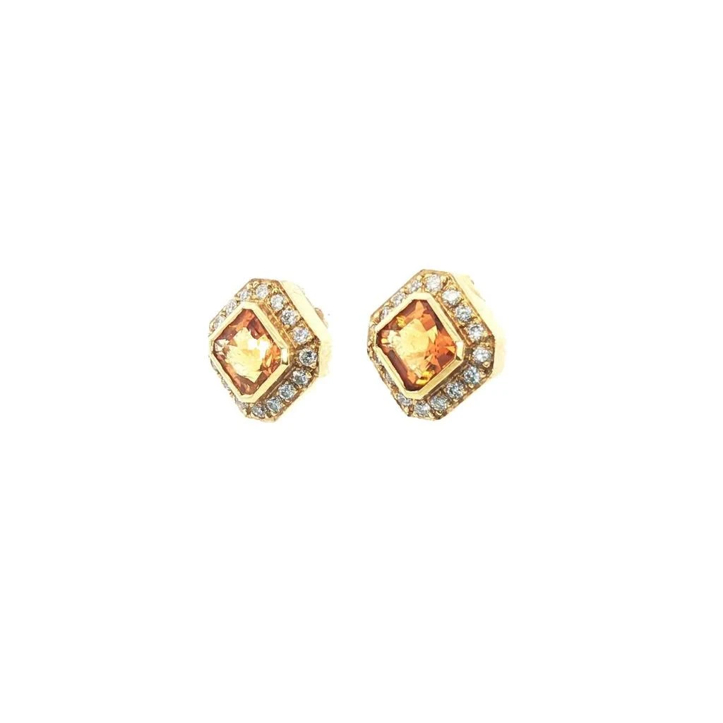 Monte Carlo Monte Carlo - Women
s Citrine Button Stud Earrings 2