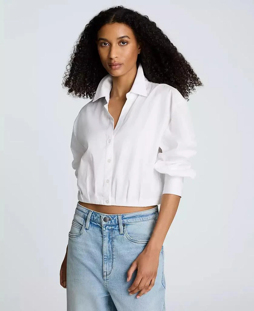 Kenneth Cole Women's Button-Front Long-Sleeve Cropped Shirt 1