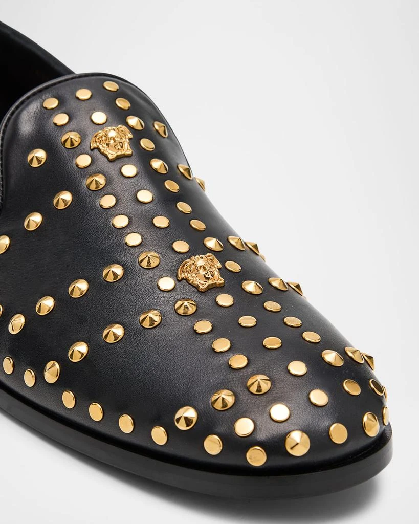 Versace Men's Studded Leather Medusa Smoking Slippers 7