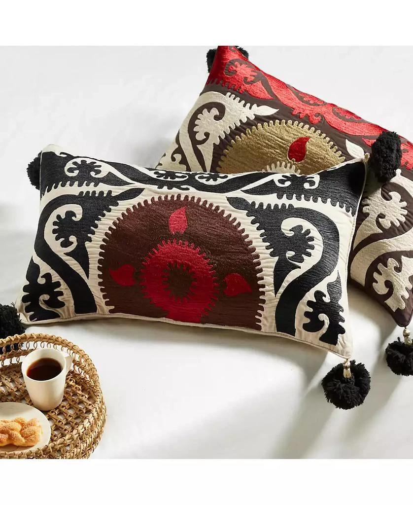 IHI Home Suzani Embroidery Decorative Throw Pillow Covers, 14"x 28", Set of 2 4