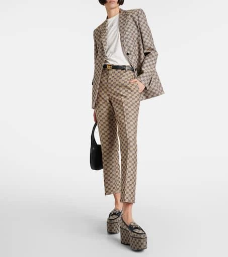 Gucci GG canvas linen-blend blazer 2