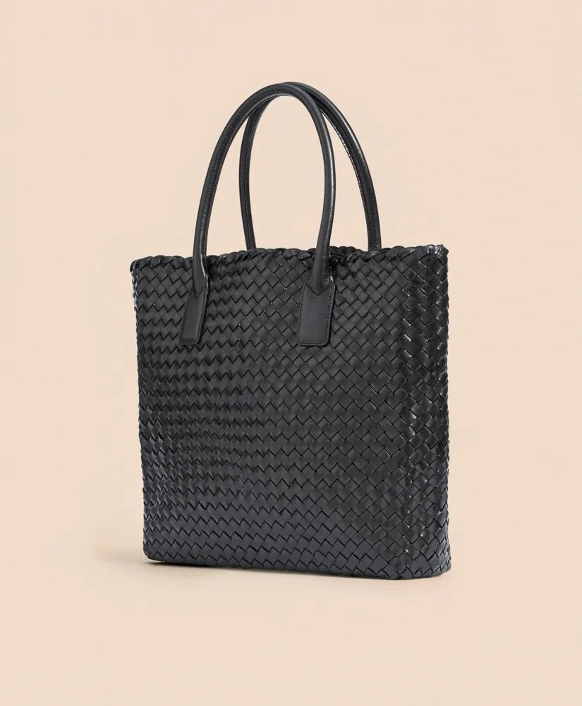 Brooks Brothers Woven Leather Tote Bag 1