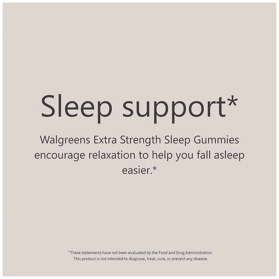 Walgreens Extra Strength Sleep Support Gummies, 5 mg Melatonin (25 days) Natural Blackberry Mint 7