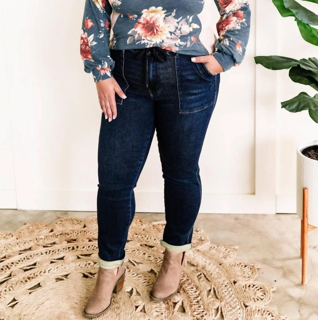 Judy Blue Judy Blue - Denim Cuffed Joggers Jeans 2