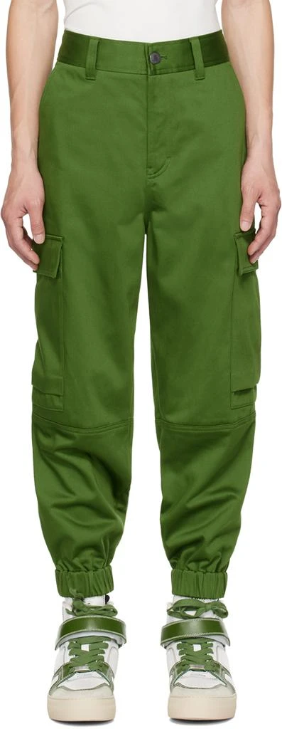 AMI Green Elasticized Cuffs Cargo Pants 1