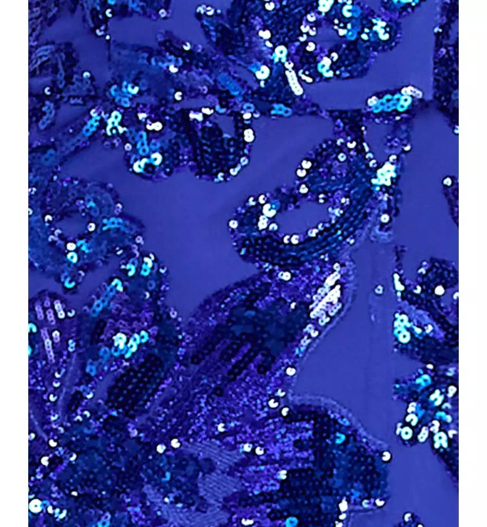 Crystal Doll Juniors' One-Shoulder Floral-Sequin Gown 4