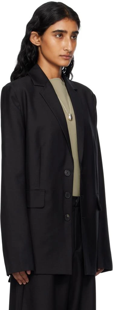 BAMBOU ROGER KWONG Black Wool & Mohair Fitted Blazer 2